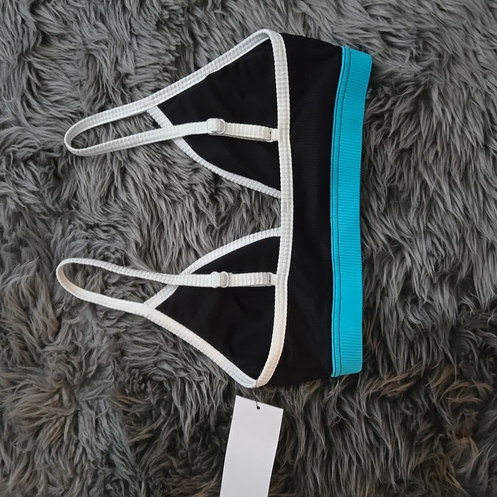 NWT Beach House Black and Blue Bikini Bralette - Picture 3 of 4